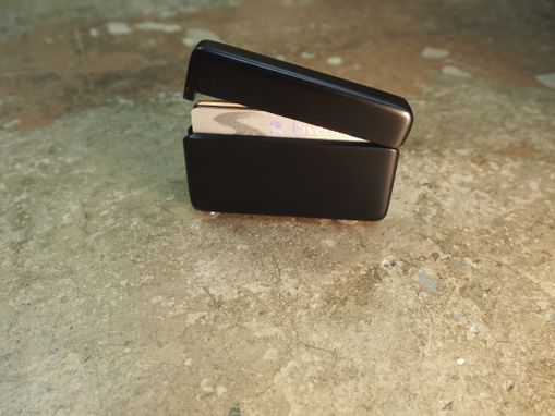 Custom Made Ebony Wood Wallet And Business Card Case