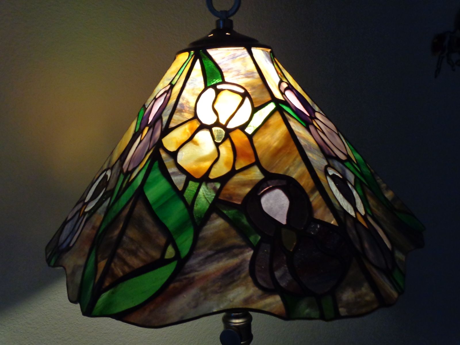 Buy Hand Made Iris Garden Stained Glass Lamp, made to order from Krysia Designs