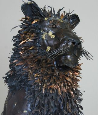 Custom Made Metal Lion Sculpture