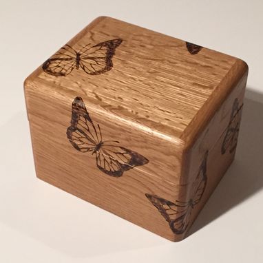 Custom Made Oak Butterfly Recipe Box