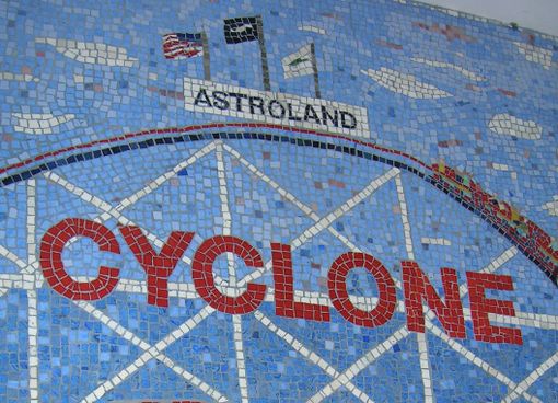 Custom Made Coney Island Inspired Mosaic Bathroom Tile Art, New York City