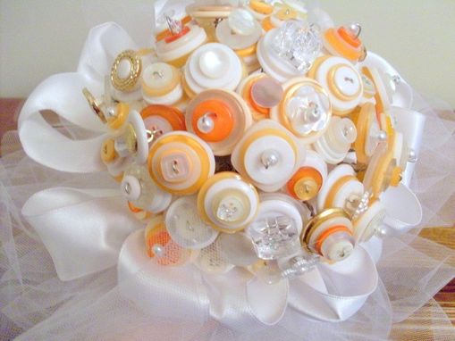 Custom Made Custom Bridal Bouquet Package With Buttons