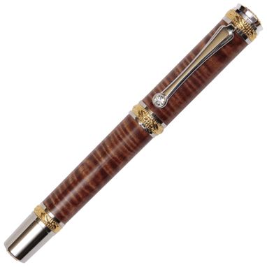 Custom Made Lanier Majestic Rollerball Pen - Curly Hawaiian Koa - Mr1w35