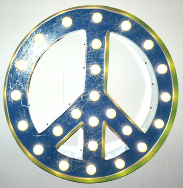 Custom Made Large Huge Movie Vintage Marquee Art Fully Outdoor Peace Sign Channel 35x35 Custom