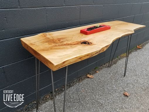 Custom Made Live Edge Sofa Table- Console Table- Foyer Table- Natural Wood- Mid Century- Light Wood