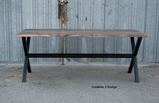 Custom Made Rustic Reclaimed Wood Dining Table. Minimalist, Urban. Reclaimed Wood & Steel