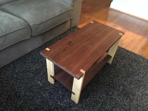 Custom Made Walnut And Maple Coffee Table