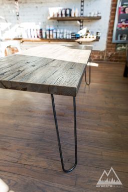 Custom Made Modern Rustic Reclaimed Wood Coffee Table W/ Hairpin Legs