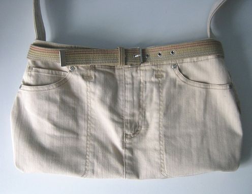 Custom Made Upcycled Purse With Magnetic Snap Made From A Khaki Skort