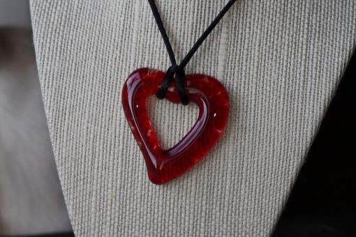 Custom Made Fused Glass Heart Pendant
