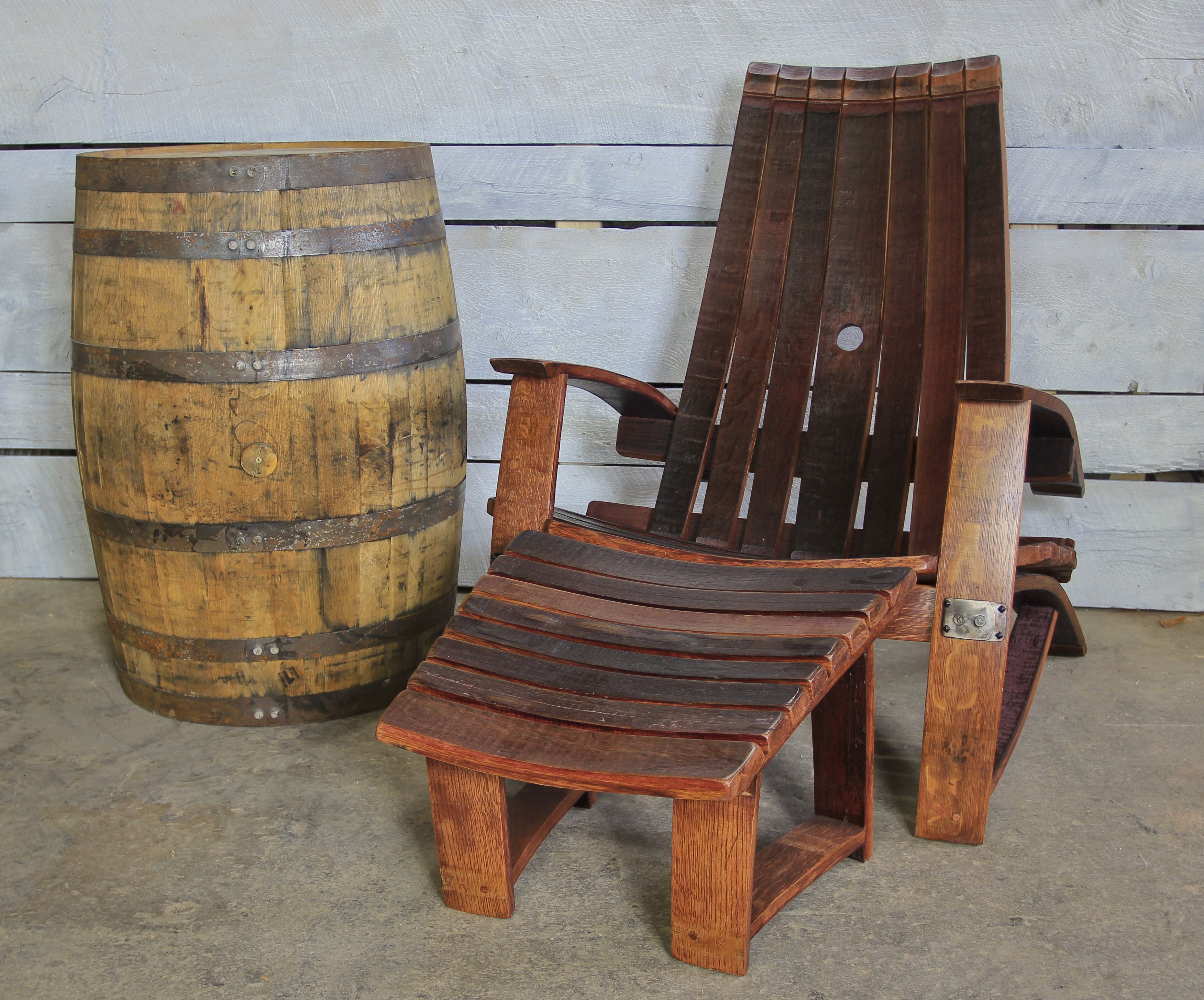 Buy a Hand Crafted Red Wine Barrel Chair, made to order from Wood and