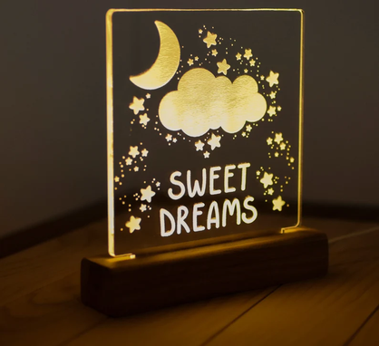 Custom Made Personalised Name Children's Night Light Sweet Dreams Cloud