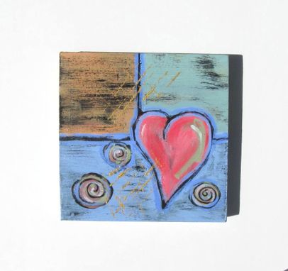 Custom Made Sale- Abstract Pink Heart Painting, Original Acrylic On Canvas