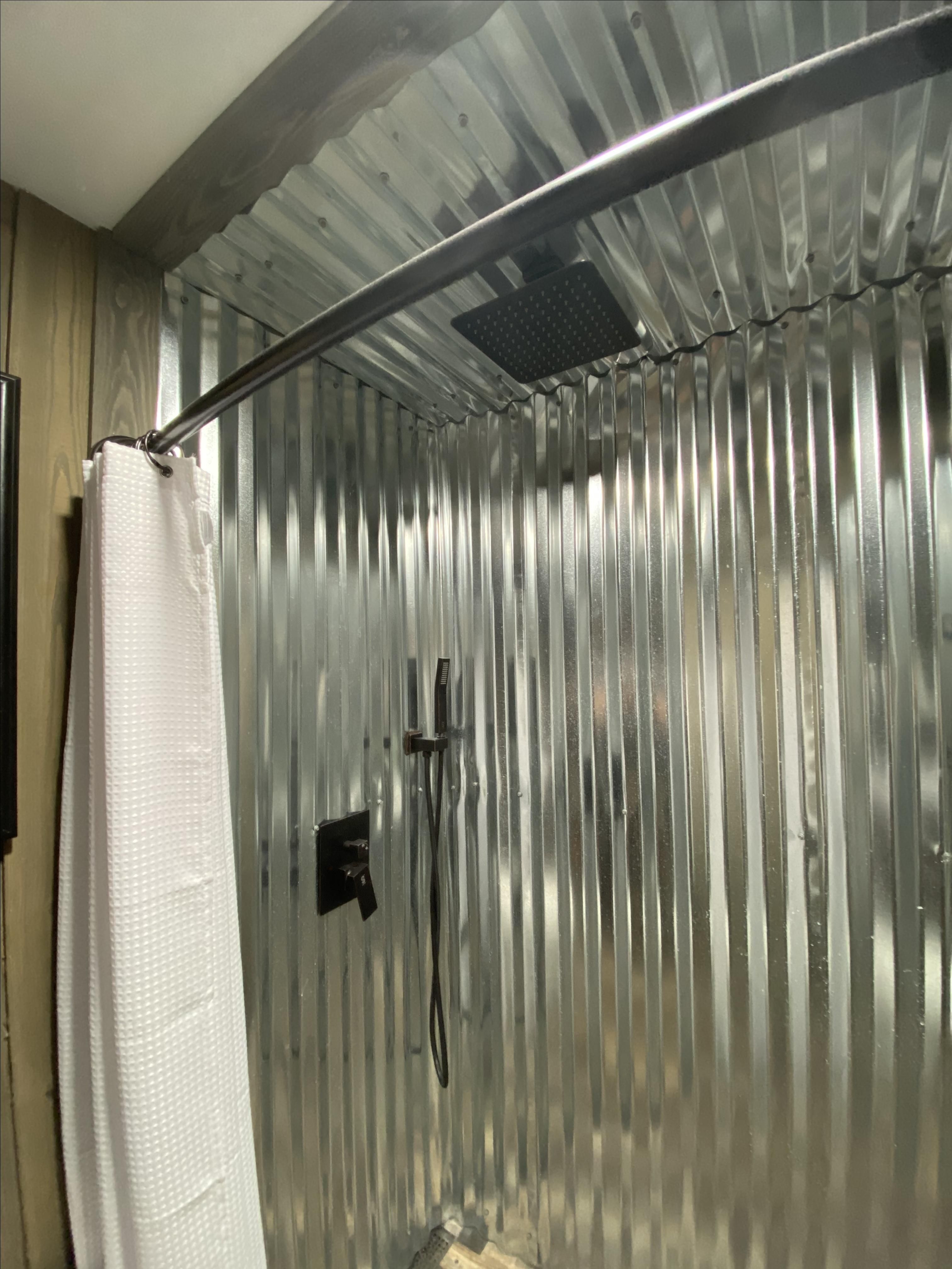 Custom Made Corrugated Steel Shower by Jon Hartle Design