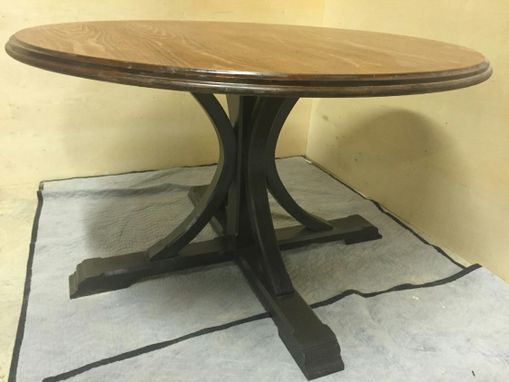 Custom Made 52"Round Table With Splayed Pedestal Base