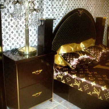 Custom Made Metallic Mahogany Bedroom Set