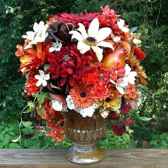 Custom Silk Floral Fall Thanksgiving Table Centerpiece by Duchess ...