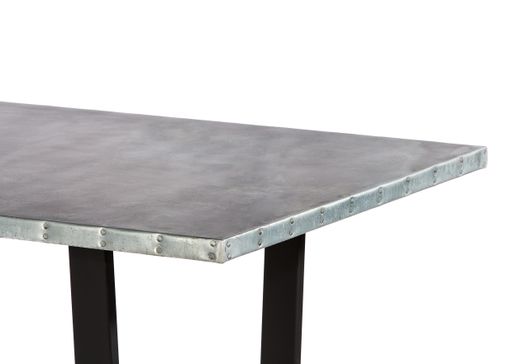 Custom Made Zinc Table Zinc Dining Table - The Trenton Zinc Dining Table