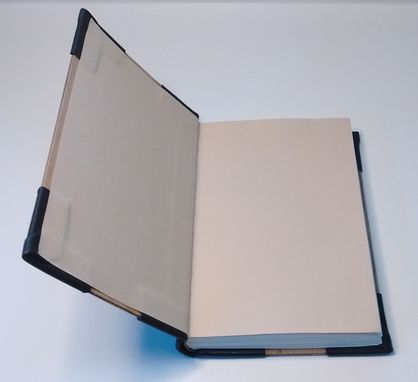 Custom Made Elegant Handmade Book, Case-Bound, In Wood And Black Leather.
