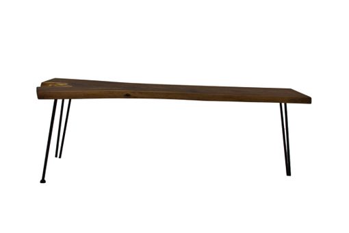Custom Made Live Edge Coffee Table, Modern Coffee Table, Coffee Table With Hairpin Legs, Walnut Coffee Table
