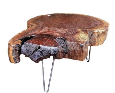 Hand Crafted Live Edge Coffee Table, Round Table Slice