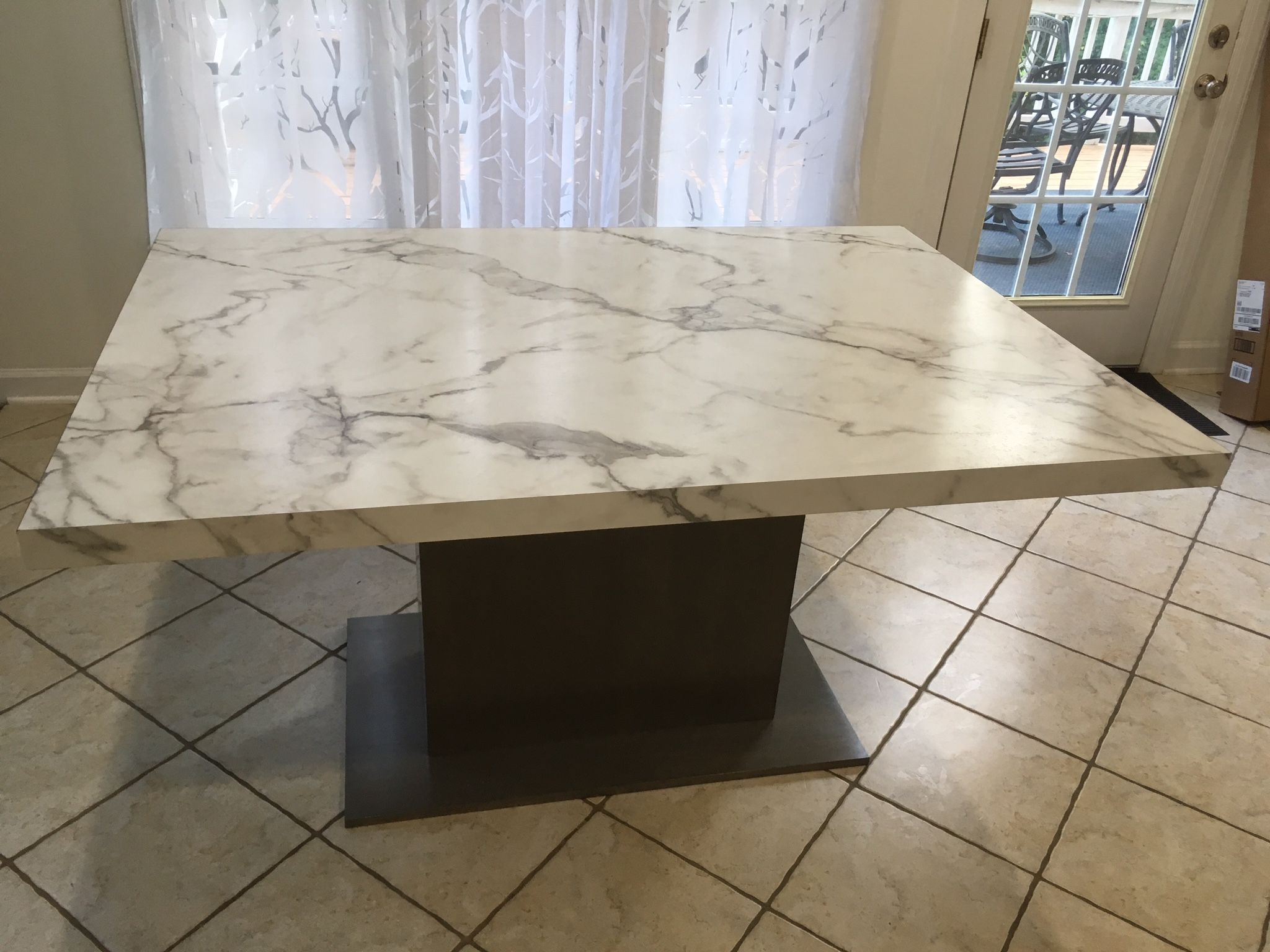 Hand Crafted Looks Like Real Marble Dining Table By Hess Wood Creations Custommade Com