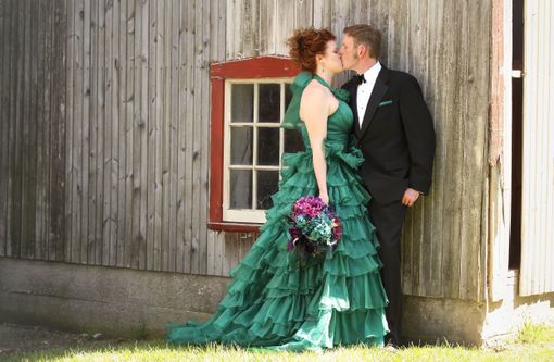 Custom Made Green Rustic Wedding Dress