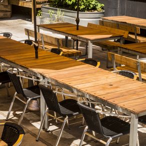 Custom Rustic Restaurant Tables By Lundberg Arts Restaurant Outdoor Patio Tables And Benches By Louis Andracchio