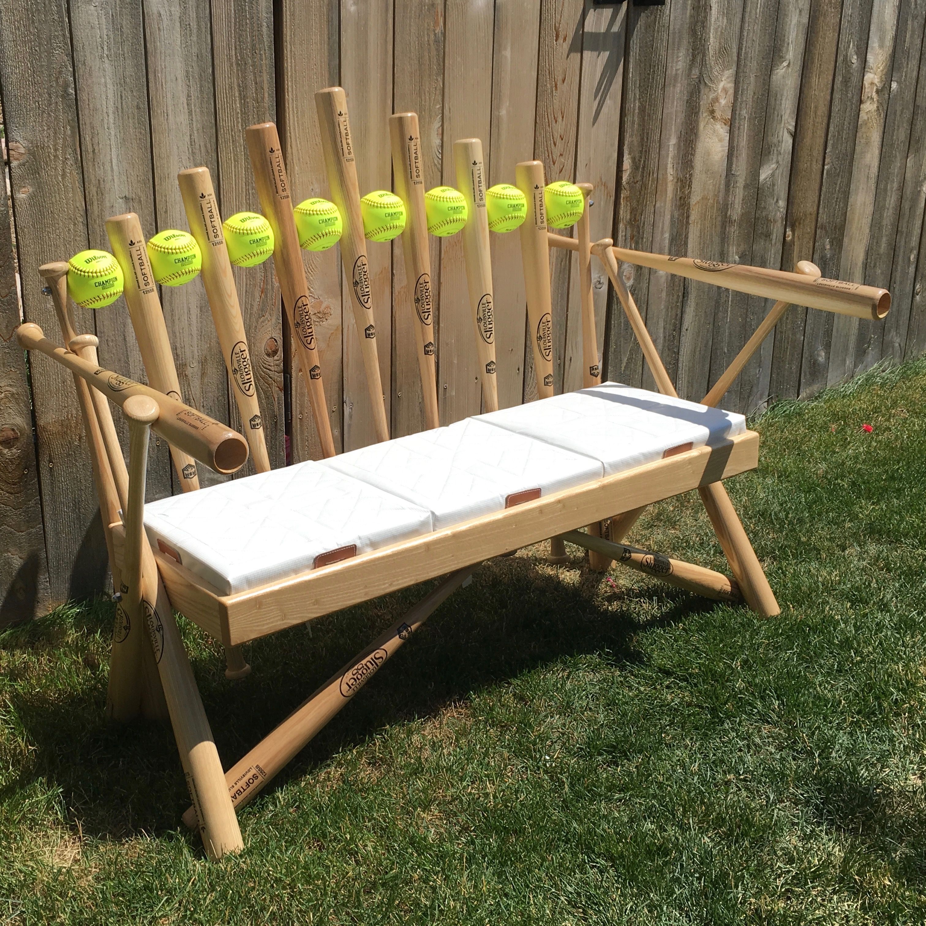 Hand Crafted Softball Bat Bench By Rocky Mountain Woodworks Custommadecom