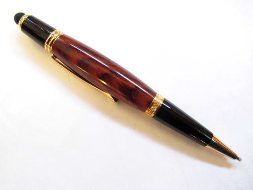 Custom Made Touch Screen Stylus_Cocobolo Wood Writing Pen_Wall Street Ll Style_Gold Twist Pen