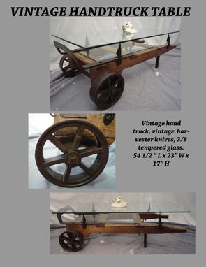 Custom Made Vintage Hand Truck Coffee Table