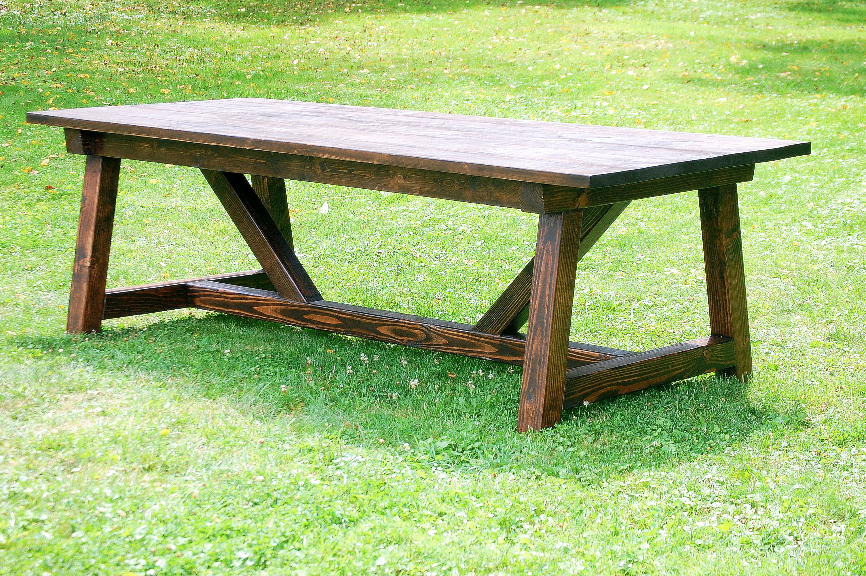 Handmade Rustic 4 X 4 Truss Beam Dining Room Table & Bench Set by Penn