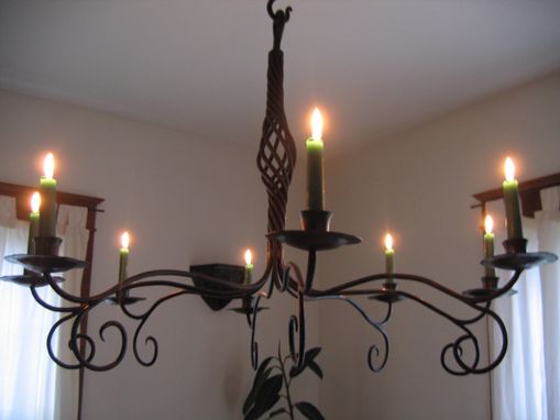 Custom Made Forged Iron Candle Chandelier