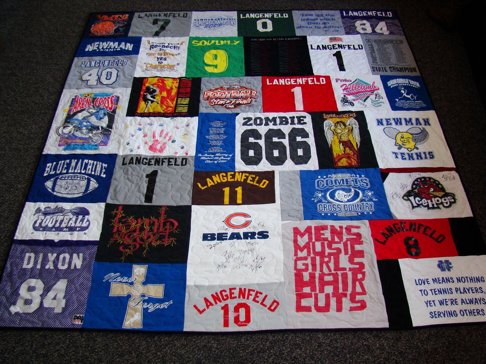 Handmade Queen Size Custom Tshirt Quilt by 3 Stitch Creations ...