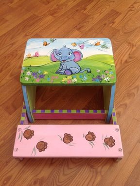 Custom Made Custom Personalized Hand Painted Step Stool Chair