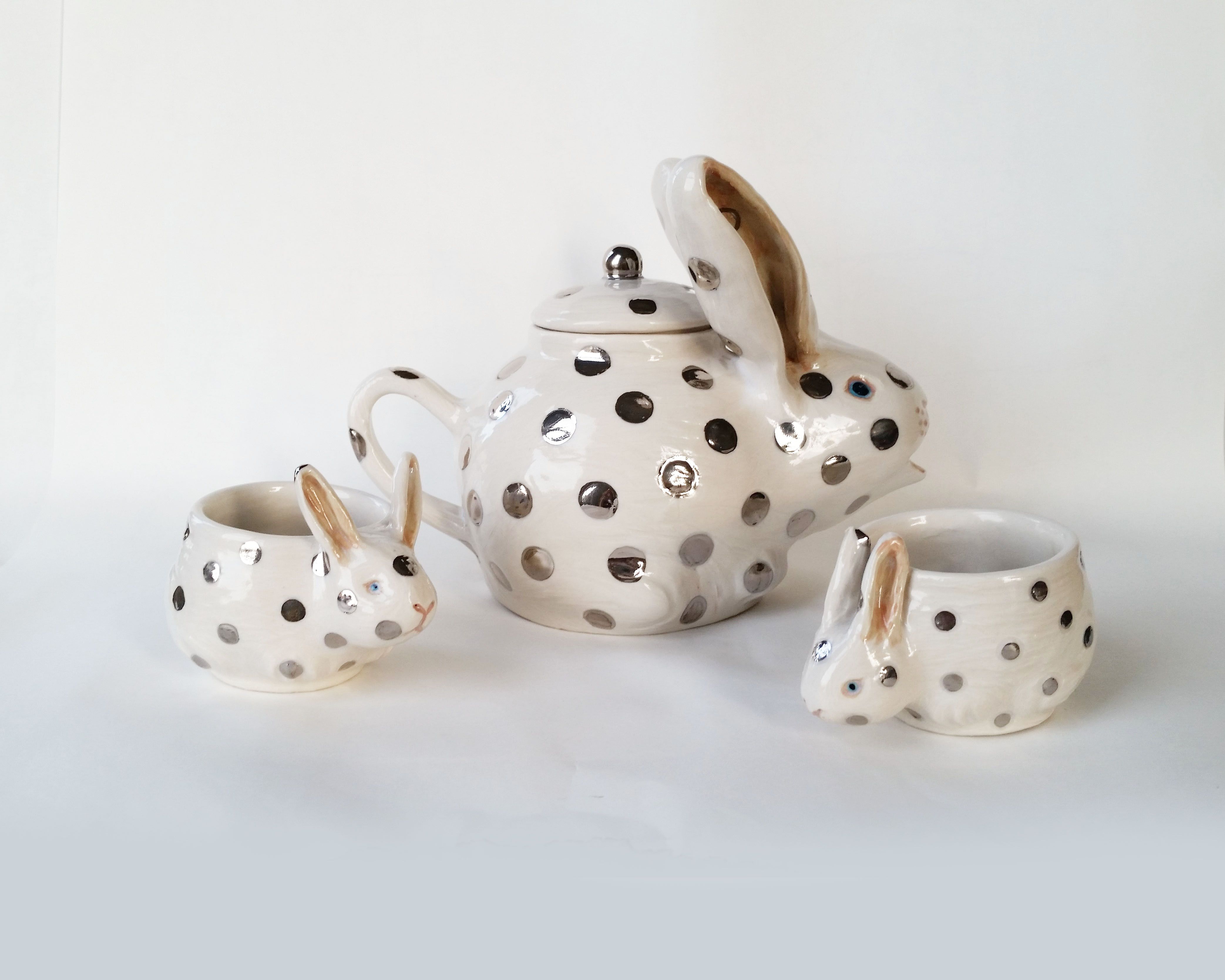 Buy Custom Made Rabbit Tea Set, made to order from Sara E. Lynch
