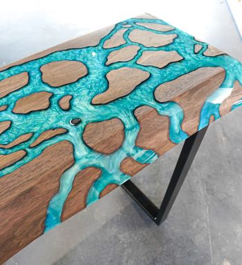 Custom Made Fractal River End Table