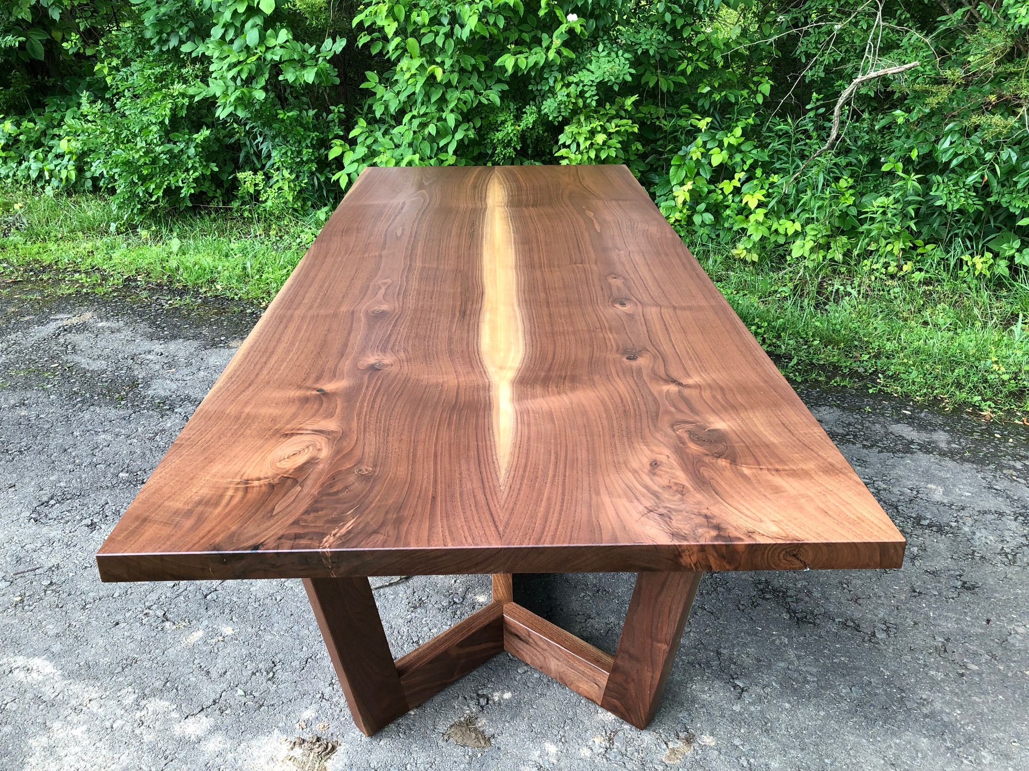 Hand Crafted Contemporary Live Edge Walnut Dining Table by Don