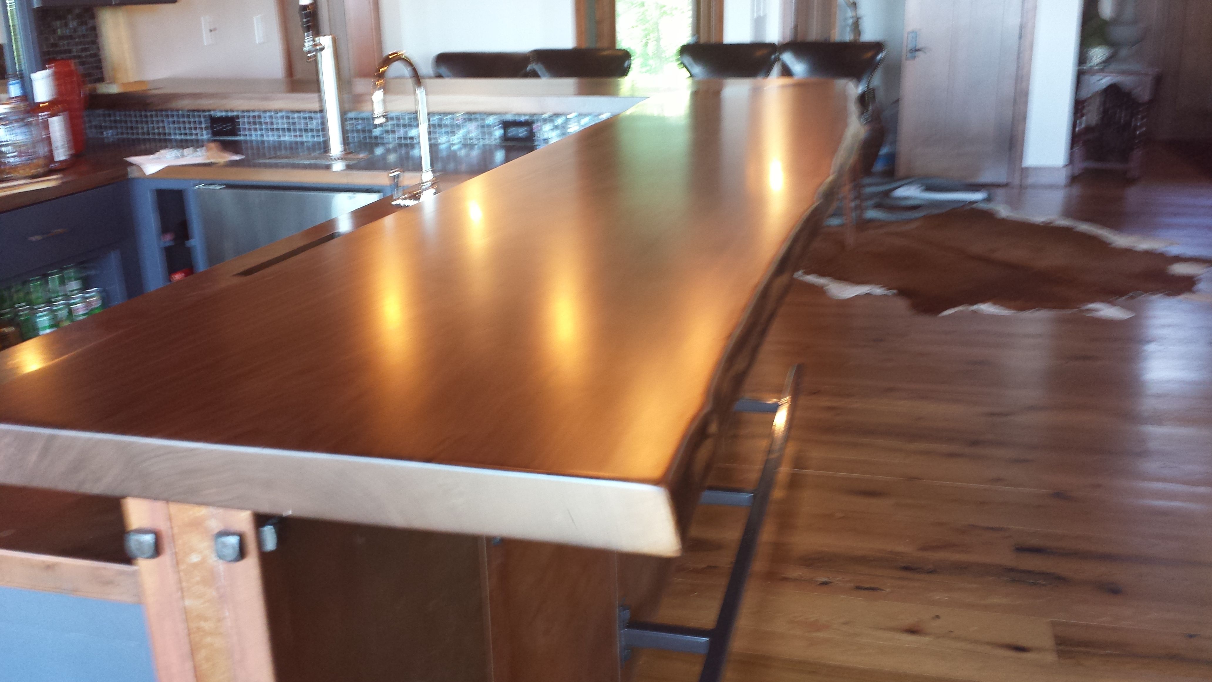 Hand Crafted Commercial Live Edge Bar Tops Walnut Cherry Maple Oak