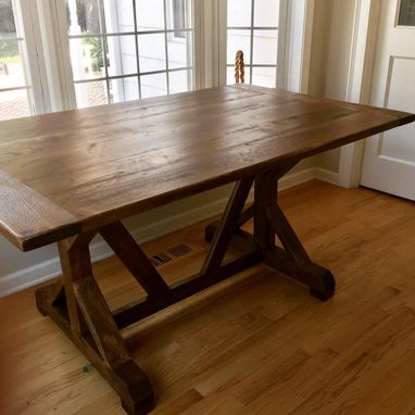 Custom Made X-Base Rustic Farmhouse Trestle Table