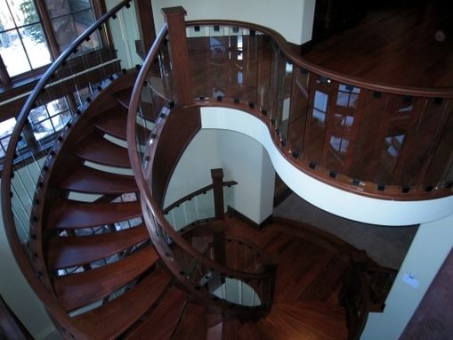 Custom Made Custom Open Wood And Glass Staircase