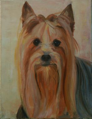 Custom Made Yorkie Dog Portrait Painting