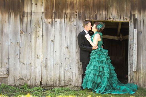 Custom Made Green Rustic Wedding Dress