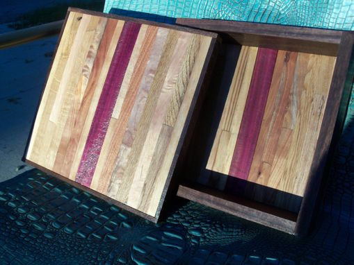 Custom Made Upcycled Wooden Shoebox In Barn Wood And Purpleheart