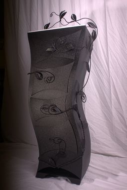 Custom Made "Black Vine Dresser" Welded 16 Guage Steel, Marble Functional Sculpture