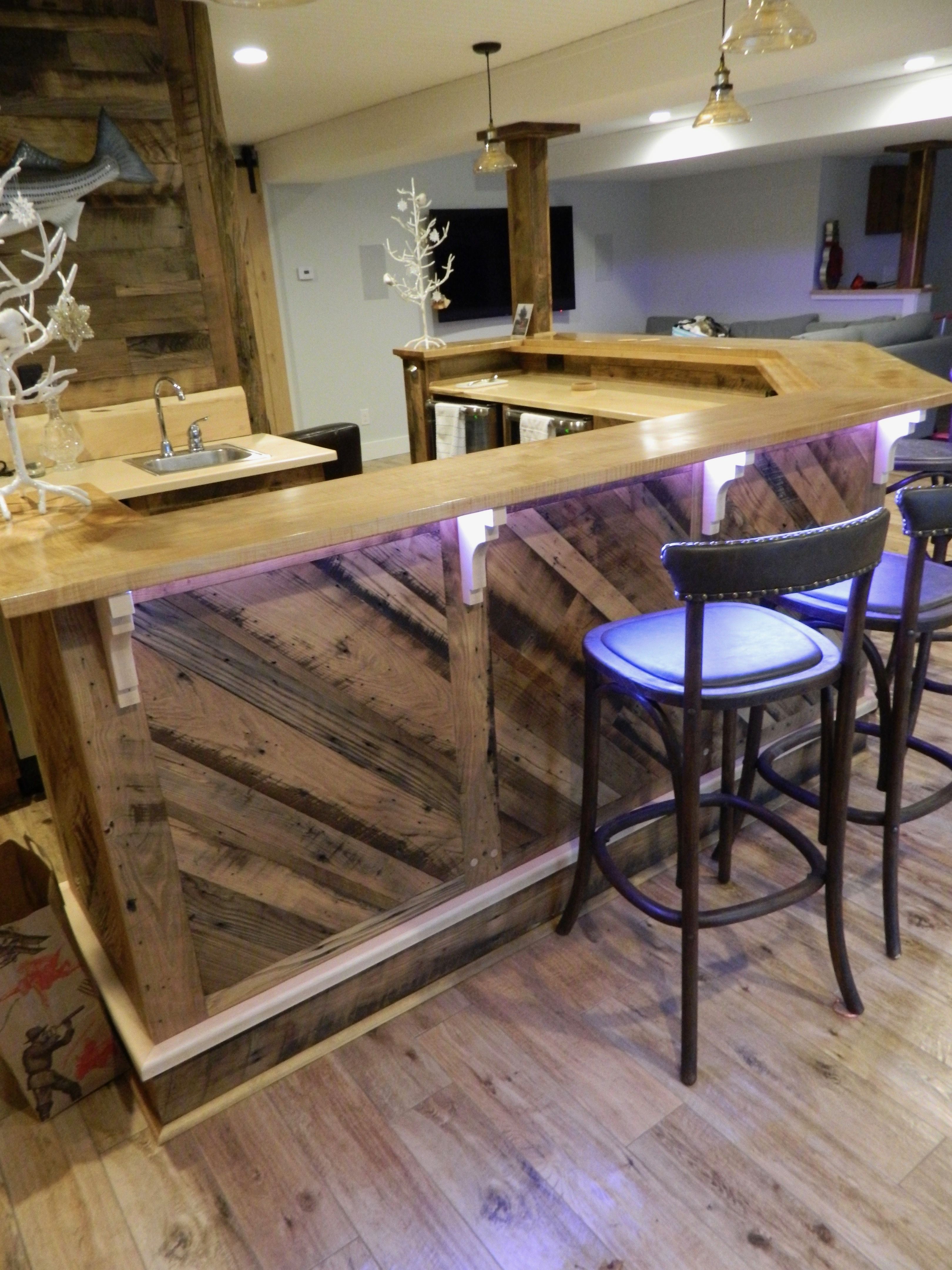 Hand Crafted Custom Made Reclaimed Barn Board Bar by Ken Dubrowski ...