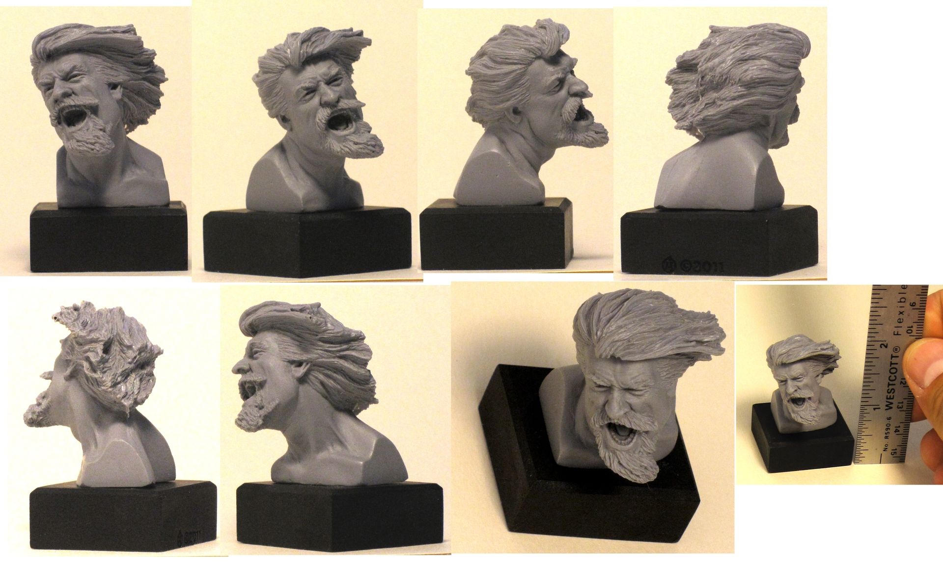 Custom Made Miniature Action Figure Head Sculpts by Neill Art Studios