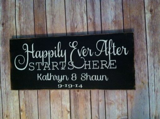 Custom Made Happily Ever After Starts Right Here Custom Wedding Sign