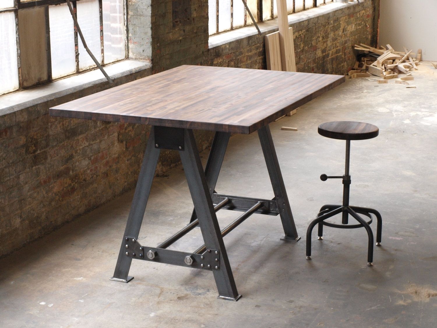 Hand Made Industrial A Frame Table Kitchen Island Bar By