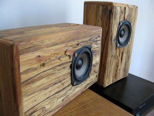 Custom Made Spalted, Wormy Maple Speakers